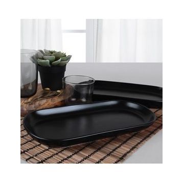 Keramika Mat Siyah Noyan 30 cm Kayık Tabağı