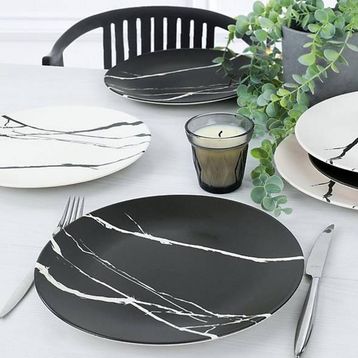 Keramika Mermer 26 cm 6 Adet Servis Tabağı
