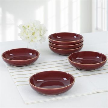 Keramika Mürdüm Halka 13 cm 6 Adet Çerezlik Sosluk