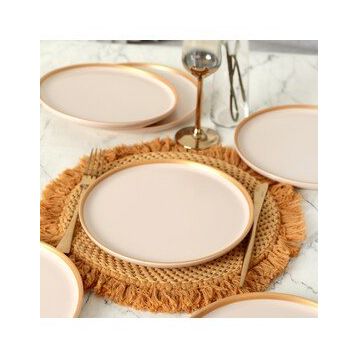 Keramika Nordic Gold Mat Krem 22 cm 6 Adet Pasta Tabağı