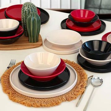 Keramika Stackable 24 Parça 6 Kişilik Yemek Takımı