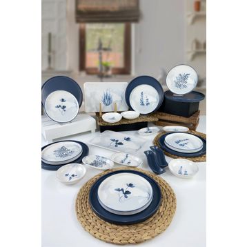 Keramika Stackable Blue Magic 24 Parça 6 Kişilik Kahvaltı Takımı