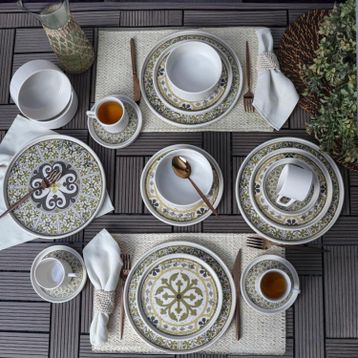 Keramika Timeless Stackable Brown 20 Parça 4 Kişilik Kahvaltı Takımı