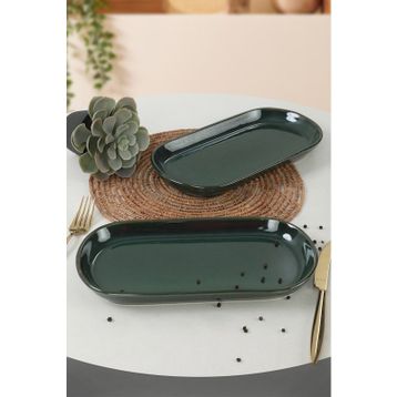 Keramika Zümrüt Noyan 2 Adet 26 CM Kayık Tabak