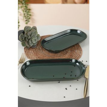 Keramika Zümrüt Noyan 2 Adet 26 CM Kayık Tabak