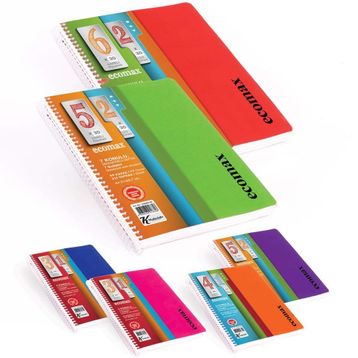 Keskin 350983T Ecomax Plastik Turuncu Kapak Spiralli A4 210 Yaprak Kareli Defter