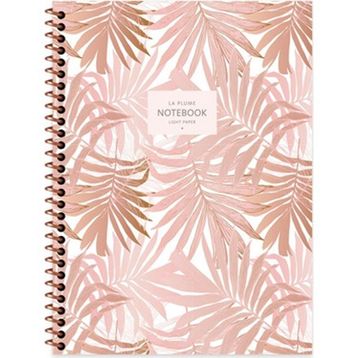 Keskin Color 16.5x22.5 cm 80 Yaprak Çizgili Karton Kapak La Plume Leaves Spiralli Defter