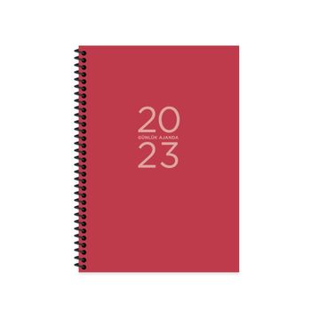 Keskin Color 2023 17x24 Kırmızı Günlük Spiralli Ajanda