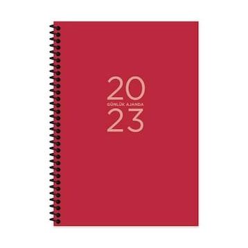 Keskin Color 2023 17x24 Kırmızı Günlük Spiralli Ajanda