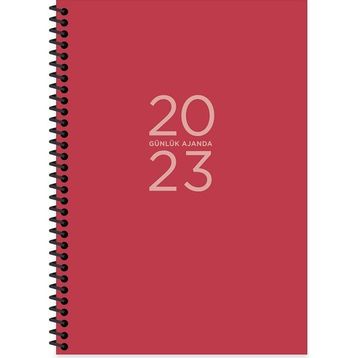 Keskin Color 2023 17x24 Kırmızı Günlük Spiralli Ajanda