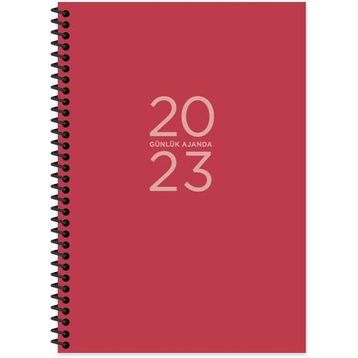 Keskin Color 2023 17x24 Kırmızı Günlük Spiralli Ajanda