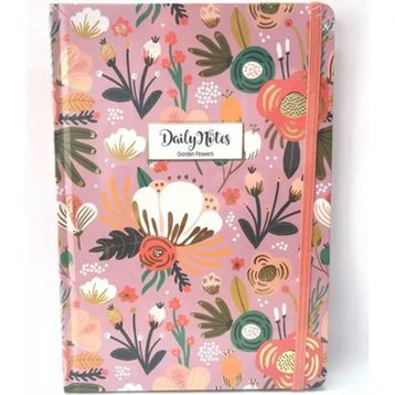 Keskin Color A5 Garden Flowers Çizgili Sert Kapak Lila Defter