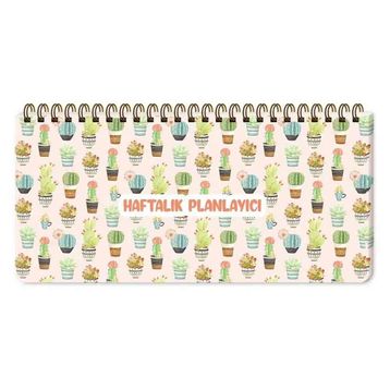 Keskin Color Cactus 13x27 Spiralli Haftalık Planlayıcı
