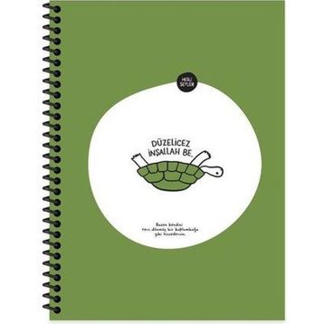 Keskin Color Hisli Şeyler 18.5 x 25 80 Yaprak Çizgili Düzelicez İnşallah Be Yeşil Yok Defter
