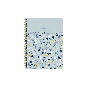 Keskin Color Kareli 16x22 cm 80 Yaprak Plastik Kapak 60 gr Beyaz Sayfa Terazzo Telli Defter