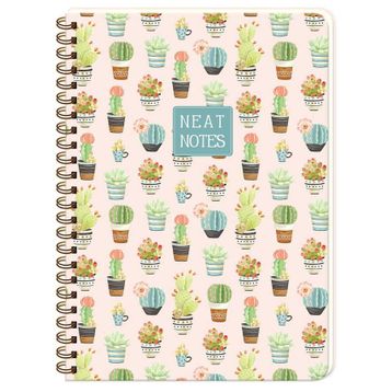 Keskin Color Neat Notes Cactus Love Pembe 20x28 100 Yaprak Kareli Spiralli Karton Kapak Okul Defteri