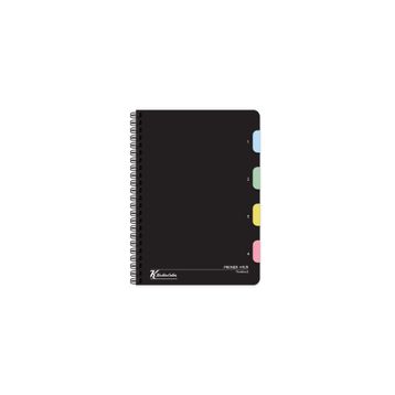 Keskin Color Siyah Plastik Kapak 4 Bölmeli 120 Yaprak 17x24 cm Kareli Spiralli Defter