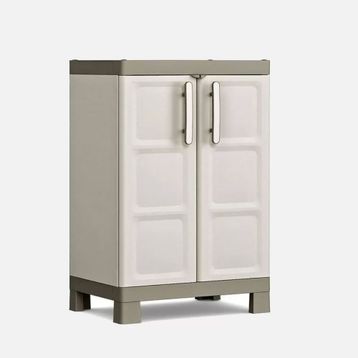 Keter 65x45x97 cm Bej Excellence Kısa 2 Raflı Plastik Dolap