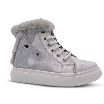 Kids A More Heira Gümüş Unicorn Desenli İçi Peluş Kürklü Kız Bebek Bot
