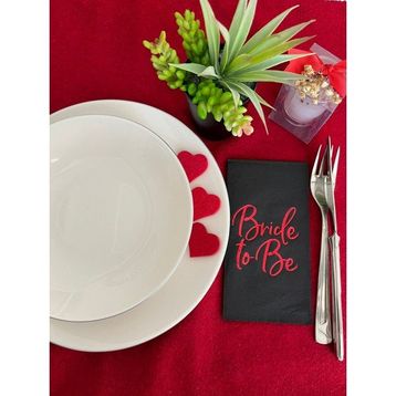 Kidspartim 16'lı Kırmızı Yaldızlı Siyah Bride To Be Peçete