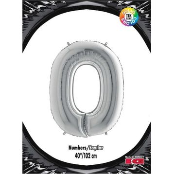 Kikajoy 0 Rakam Gümüş Folyo Balon