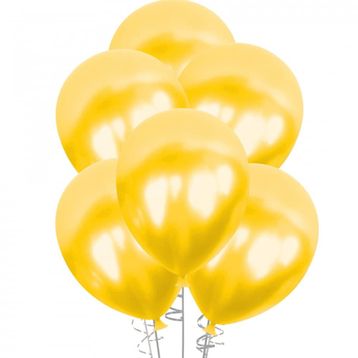 Kikajoy 100 Adet Sarı Baskısız Metalik Balon