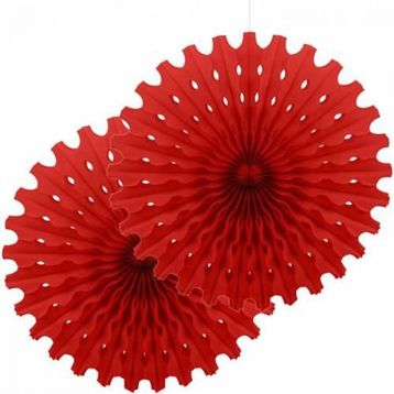 Kikajoy Kırmızı Dekoratif İkili Yelpaze Süs
