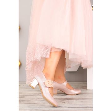 Kiko 751 Sedef Çupra 4 cm Topuk Günlük Kız Çocuk Babet