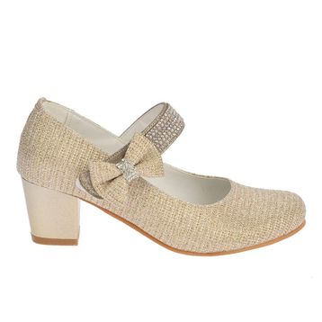 Kiko 752 Altın Çupra 4 cm Topuk Günlük Kız Çocuk Babet