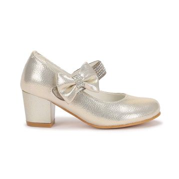 Kiko 752 Altın Vakko 4 cm Topuk Günlük Kız Çocuk Babet