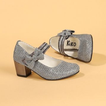 Kiko 752 Platin Çupra 4 cm Topuk Günlük Kız Çocuk Babet