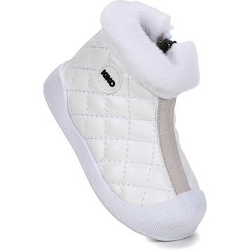 Kiko Kids Biser Fermuarlı Termo Taban Beyaz Kız Bebek Bot