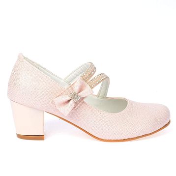 Kiko Kids Kiko 750 Pudra Simli Günlük 4 cm Topuk Kız Çocuk Babet