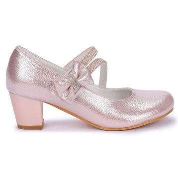Kiko Kids Kiko 750 Pudra Vakko Günlük 4 cm Topuk Kız Çocuk Babet