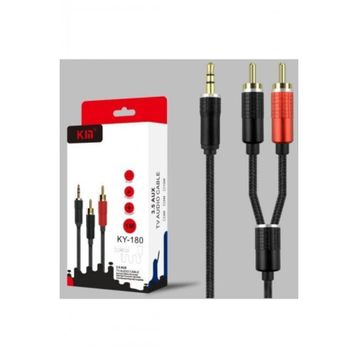 Kın KY-180 3.5 to 2 RCA 1 m Standart Ses Kablo