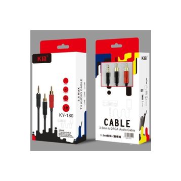 Kın KY-180 3.5 to 2 RCA 1 m Standart Ses Kablo