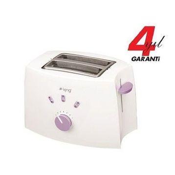 King K-2174 Vanessa 2 Dilim Hazneli Ekmek Kızartma Makinesi Beyaz