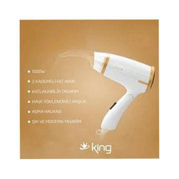 King KSK437 Vilda Beyaz Saç Kurutma Makinesi
