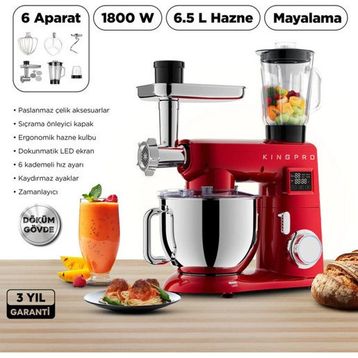 Kingpro KSM4001 Damboo Kırmızı Mutfak Şefi