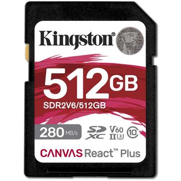 Kingston Canvas React Plus 512GB V60 SD Hafıza Kartı