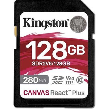 Kingston Canvas React Plus SDR2V6/128GB Class 10 UHS-II U3 V60 128 GB Hafıza Kartı