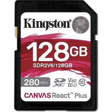 Kingston Canvas React Plus SDR2V6/128GB Class 10 UHS-II U3 V60 128 GB Hafıza Kartı