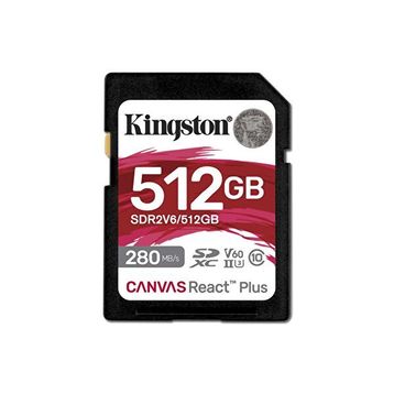 Kingston Canvas React Plus SDR2V6/512GB Class 10 UHS-II U3 V60 512 GB Hafıza Kartı