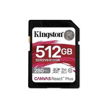 Kingston Canvas React Plus SDR2V6/512GB Class 10 UHS-II U3 V60 512 GB Hafıza Kartı