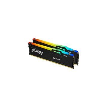 Kingston Fury Beast RGB KF552C40BBAK2/16 16GB (2x8GB) DDR5 5200MHz CL40 Siyah Gaming Ram Bellek