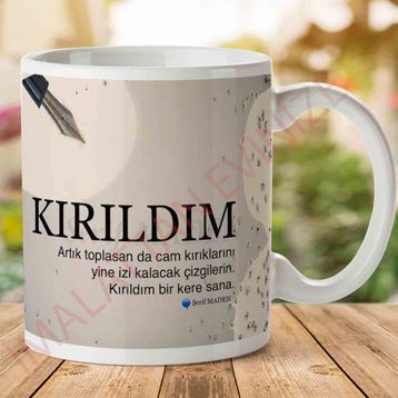 Kırıldım Baskılı Kupa