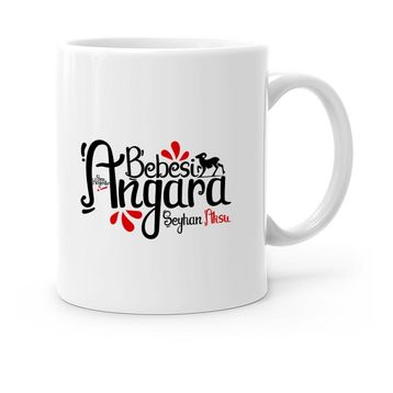 Kişiye Özel Angara Bebesi Beyaz 1 Kupa Bardak Seti