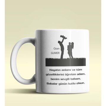 Kişiye Özel Babalar Günü Beyaz Kupa