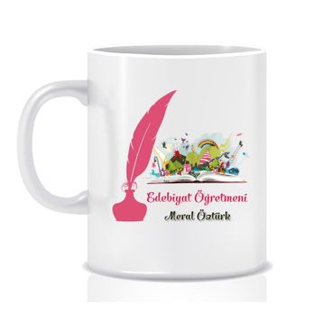 Kişiye Özel Edebiyat Öğretmeni Kupa Bardak