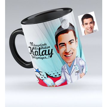 Kişiye Özel Erkek Çocuk Karikatürlü Kırmızı 2 Kupa Bardak